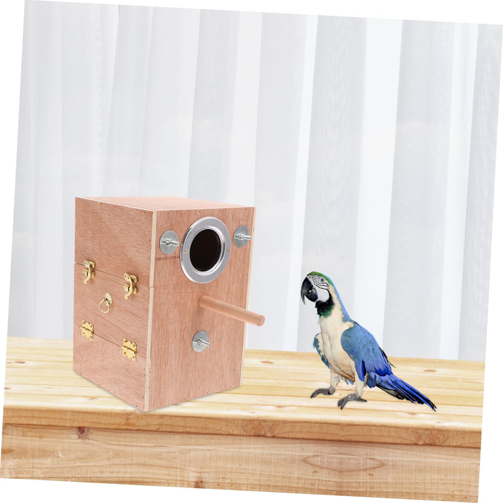 POPETPOP Casetta per Pappagalli in Semplice, Box per Allevamento Sicuro, per Gabbie e Finestre in Ambienti ed Esterni