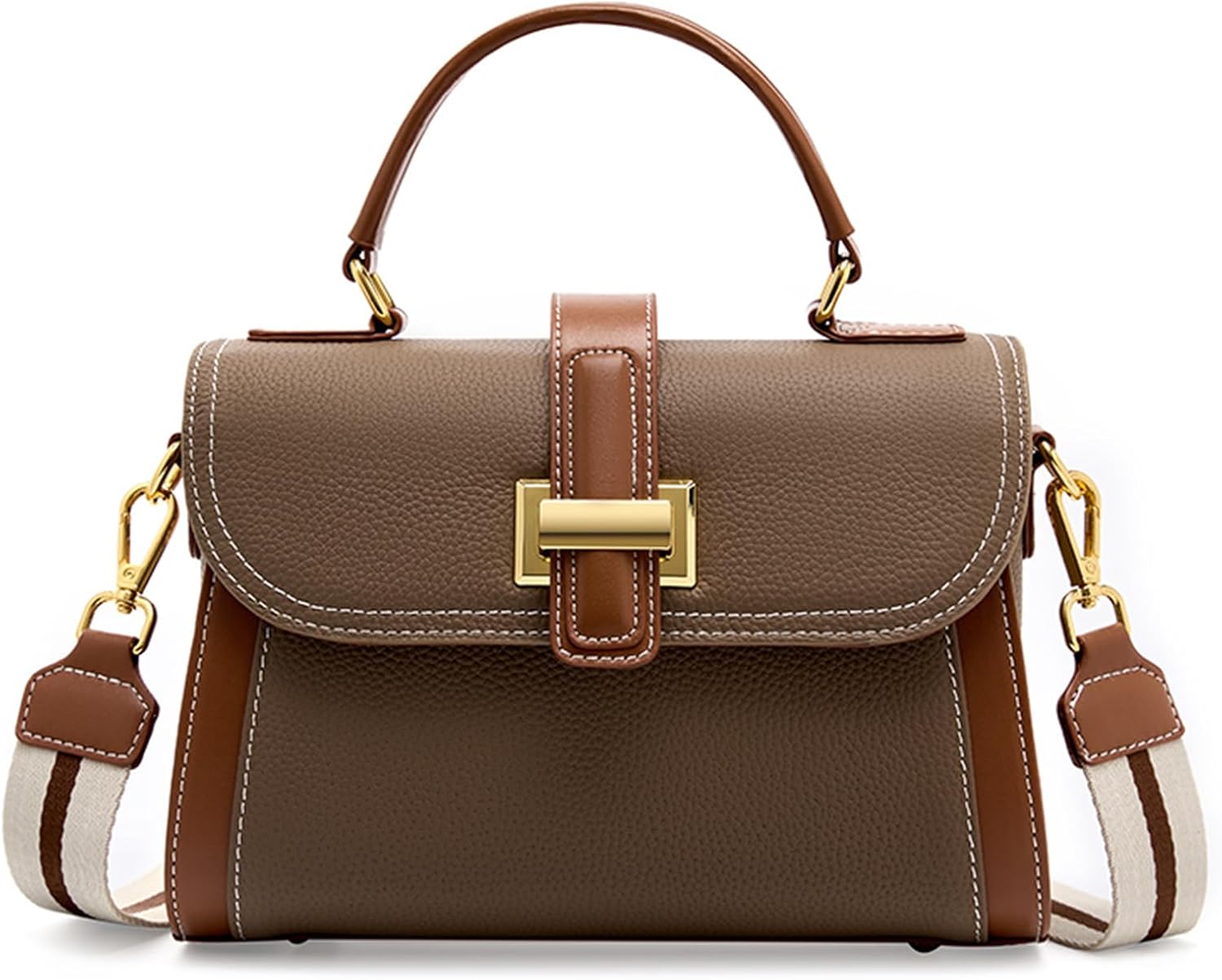 Purse and Handbag for Women Retro Genuine Leather Soft Top Handle Satchel Ladies Fashion Flap Crossbody Shoulder Bag