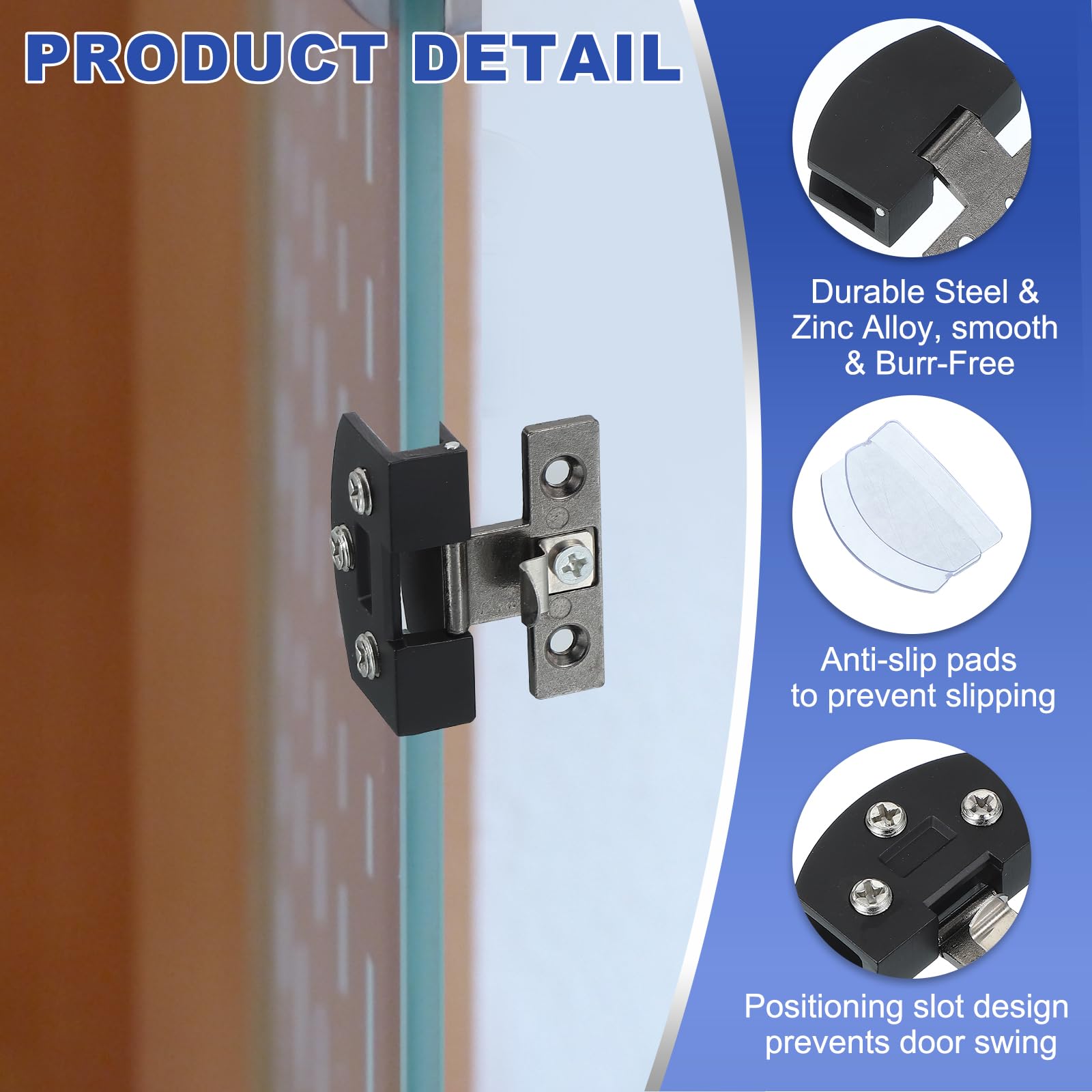 PATIKIL 1-1/8" Cabinet Glass Door Hinge - Image 3