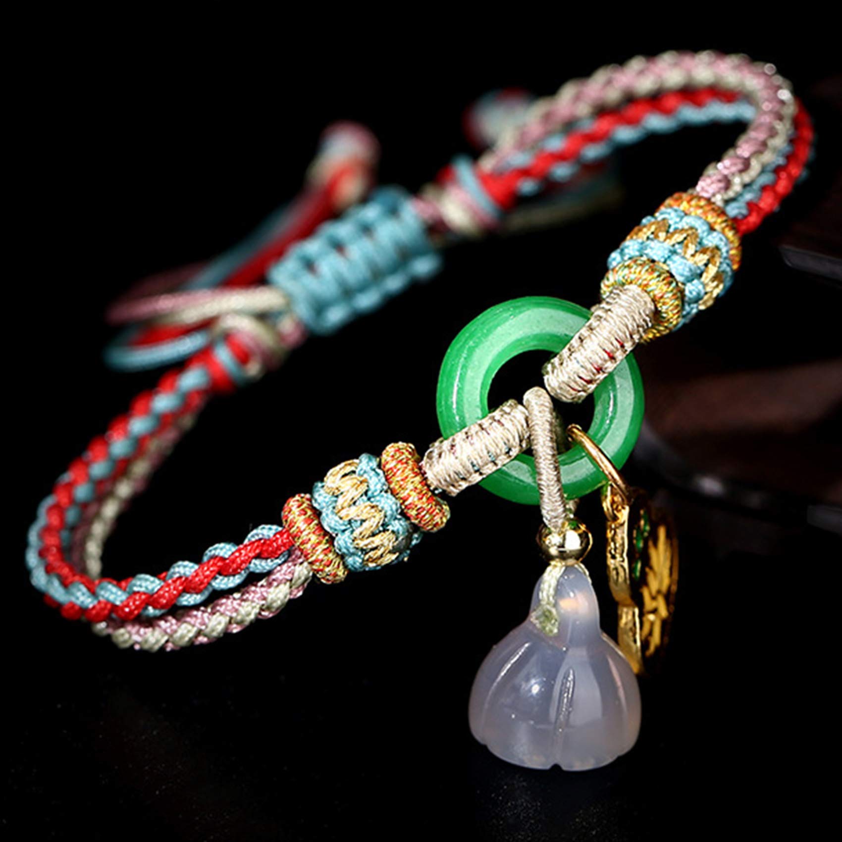 Braccialetto braccialetti di perline, braccialetti di protezione for uomo donna ， braccialetto di loto di cristallo di calcedonio naturale antico braccialetto blu bruciato Feng Shui for donne talisman