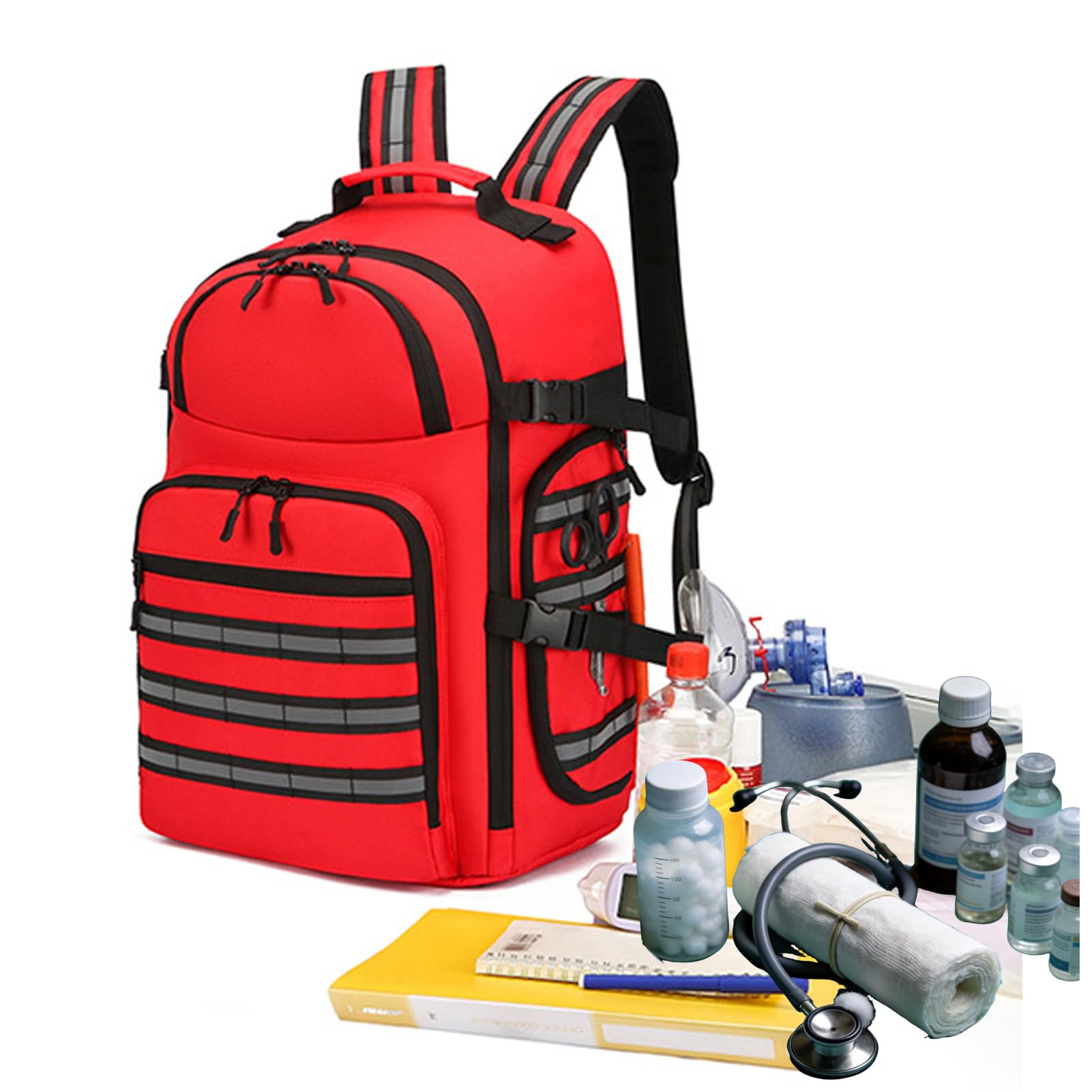 Erste Hilfe Kit Leer Rucksack Medizinischer Notfall Kits-Wasserdicht Verschleißfest Verstellbarer Riemen Atmungsaktiv Rücken Erste Hilfe Tasche für Reisen Haus,Auto,Arbeitsplatz & Outdoor