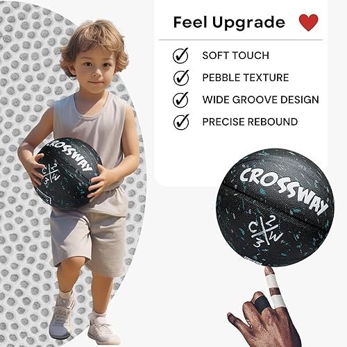 Miniatura 9 de Street College Baloncesto tamaño 5-6-7 para interiores y exteriores, 27.5 pulgadas, 28.5 pulgadas, 29.5 pulgadas, pelotas de baloncesto de