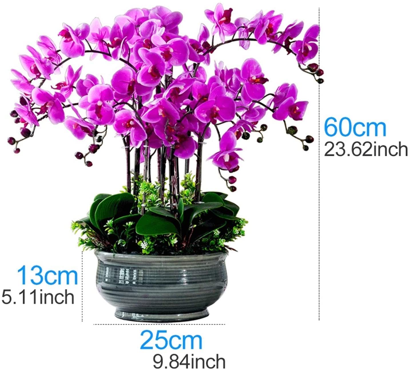 Künstliche Phalaenopsis-Blume mit Topf, große Kunststoff-Orchidee für Zuhause, Hotel, Hochzeit, Party, Tischdekoration, Mittelstück