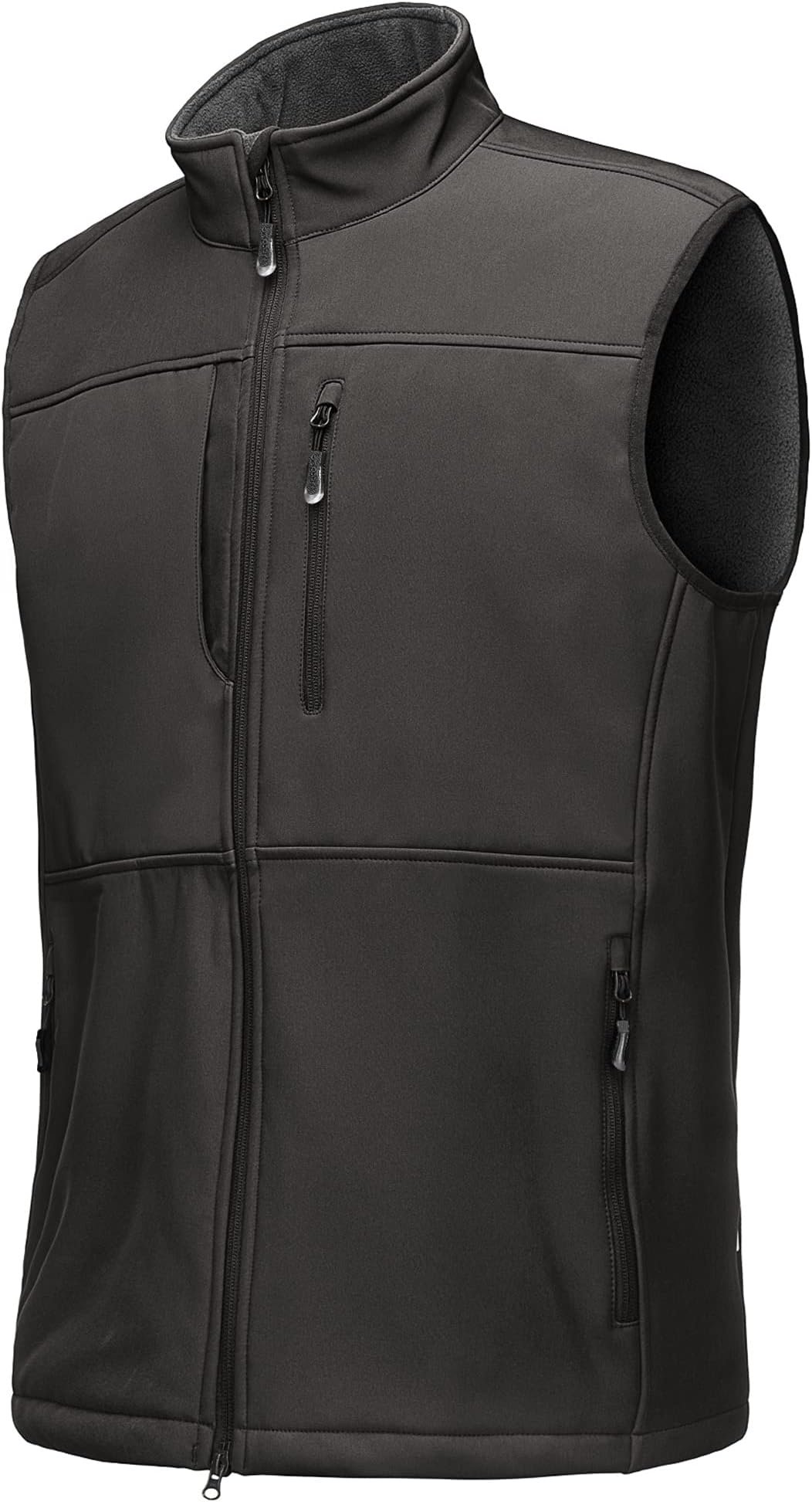 Mens Softshell Gilet Activewear Vests Windproof Fleece Lined Outerwear Zipped Pockets Sleeveless Softshell Jacket for Leisure, Golf, Travelling