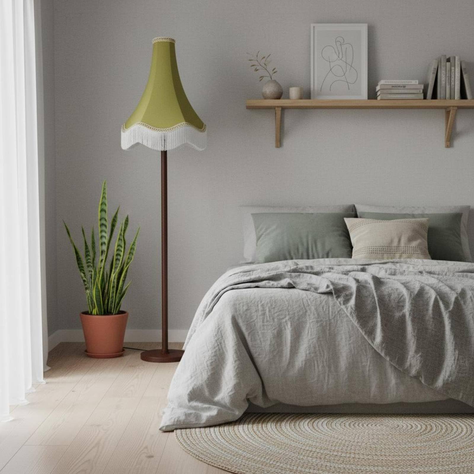 Lampenschirm Stoff Lampenschirm Schirm Abdeckung Leuchte Handgearbeitet mit Quasten Saum Klassischer Look für Vielseitige Einrichtung Warmes, Groß