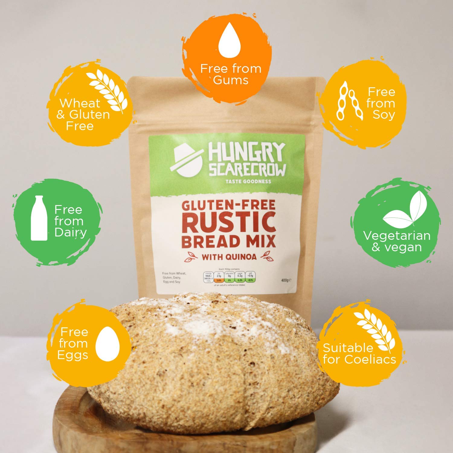 Hungry Scarecrow Gluten Free Bread Flour Mix 400g Rustic Bread Mix