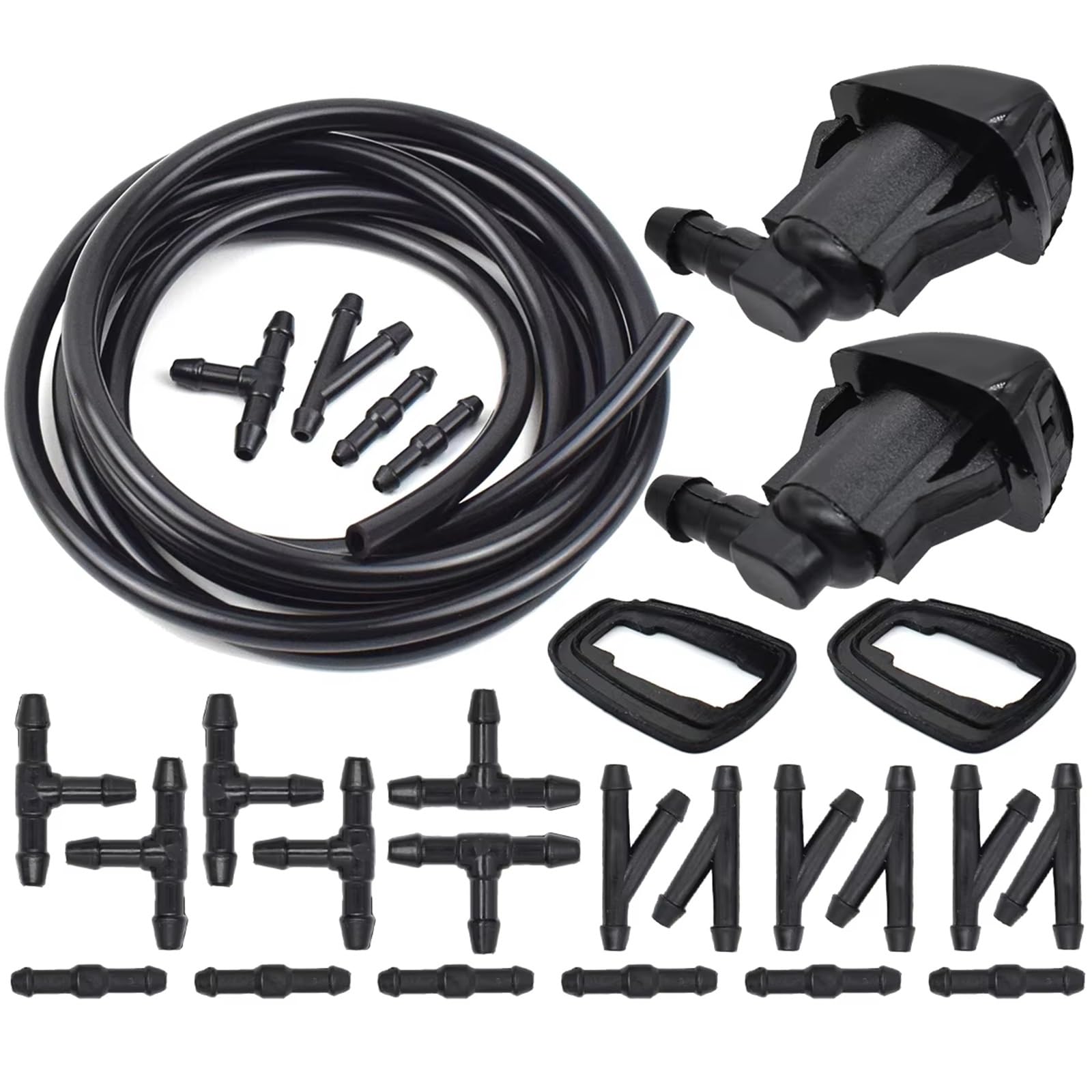 Car Windshield Sprayer Compatible with Toyota for Camry XV30 2002 2003 2004 2005 2006 2X Car Windshield Washer Spray Wiper Nozzles Hose 85381-AE020