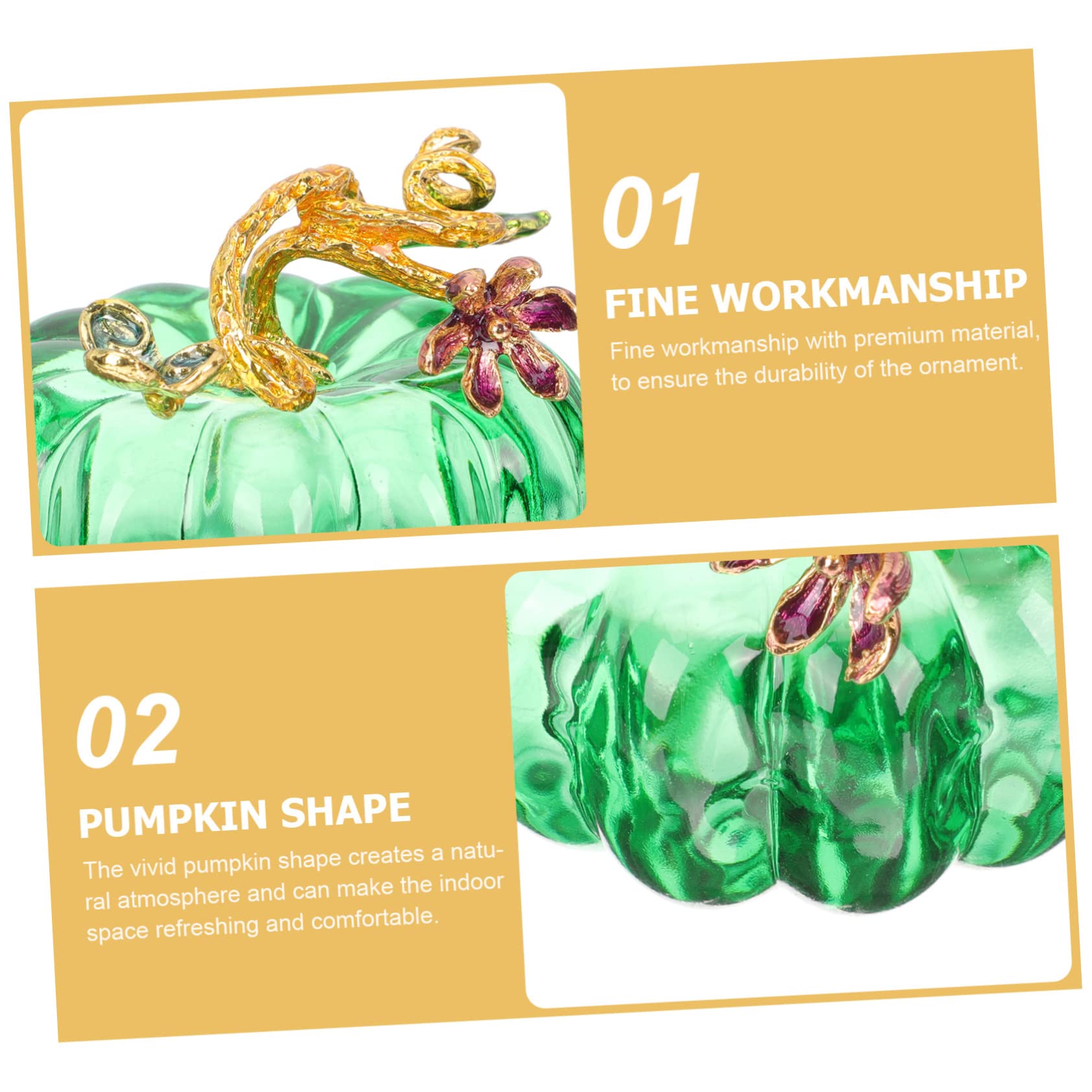 Ciieeo 4 Stück Kürbis-Ornamente Dekorative Kürbisstatue Kleines Handwerk Thanksgiving Ernten Minifiguren Mini-Laternen Dekorativ Gedrungener - Kristall