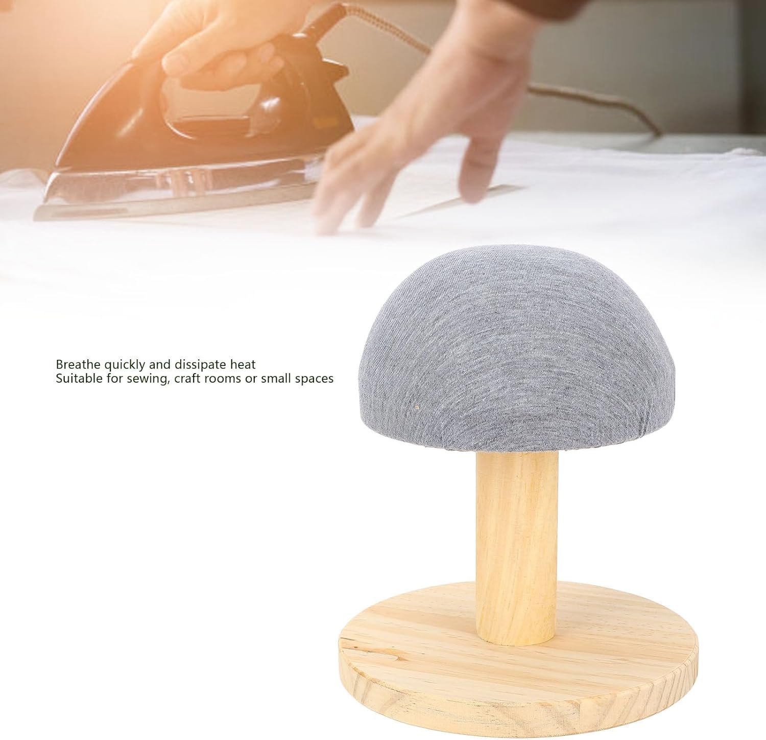 Bra Wooden Ironing Board, Small Ironing Stool with Stable Round Base Mini Portable for Sewing Enthusiasts, Collars, Cuffs, Hats