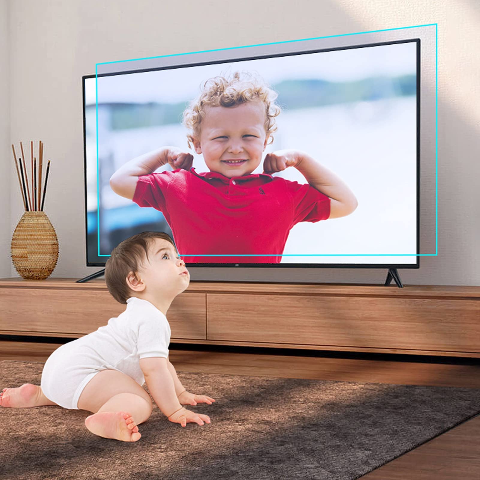 Anti Glare Anti-Blue Light Monitor/TV Pantalla Protector de Pantalla y Daño Panel de protección Filtro Bloqueo UV y luz Azul,70" 1563 * 908
