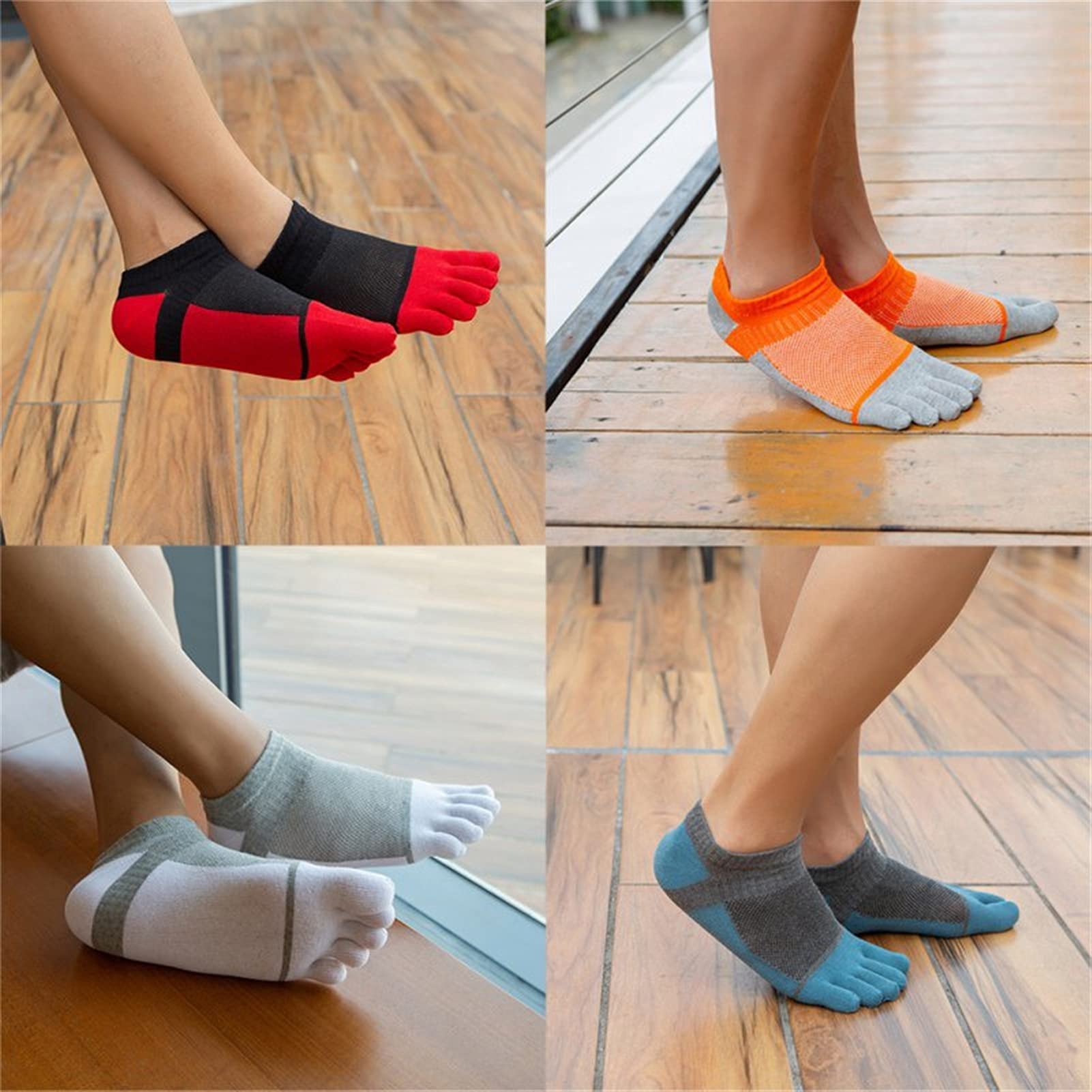 Calcetines for Hombres al Aire Libre Calcetines de algodón Transpirables Deportes Ciclismo Ciclismo Carrito de 1 Dedo Toe Slight Sock Cycling Socks