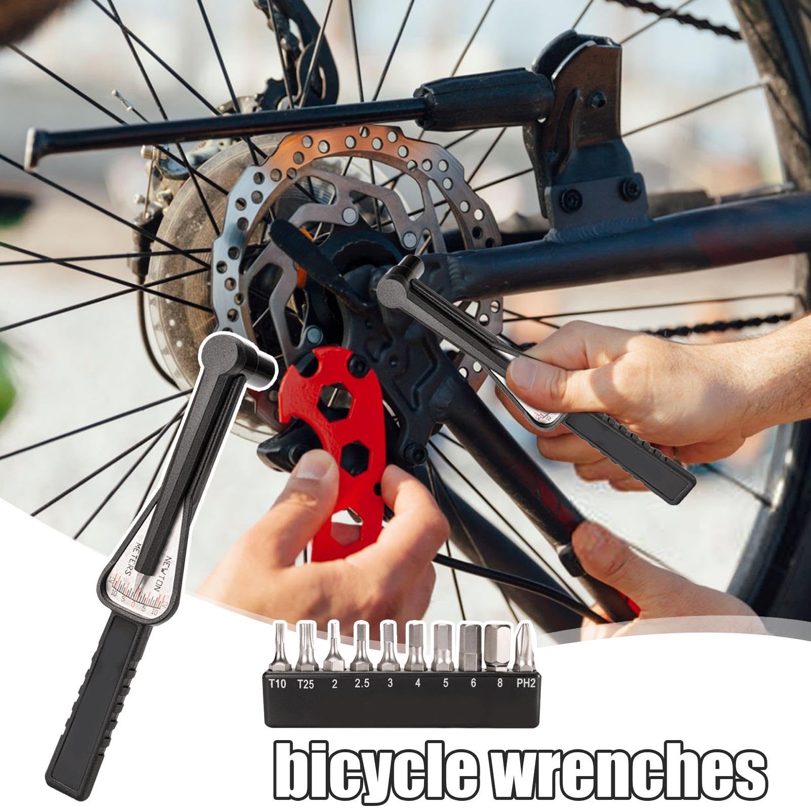 Llave dinamométrica para bicicleta,Juego de llave dinamométrica para bicicleta,Juego de llaves portátiles para reparación de bicicletas - Pedal combinado y herramientas, equipo de ciclismo con mango a