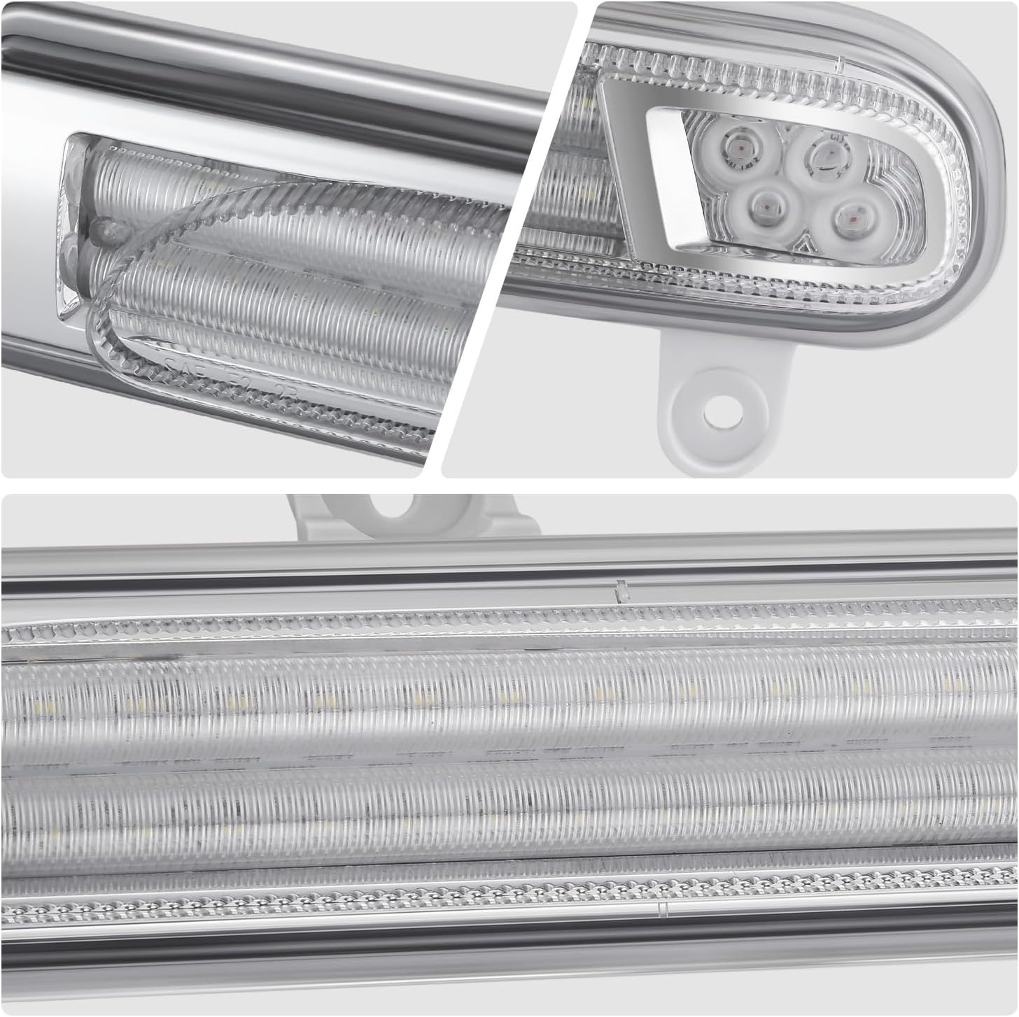 DNA MOTORING Full LED Sequential Chasing Turn Signal Lights Compatible with Peterbilt 389 2008-2025/567 589 2014-2026/388 2008-2015, P54-6046, P54-6046R, Chrome/Amber Lens, FDL-HAY-002