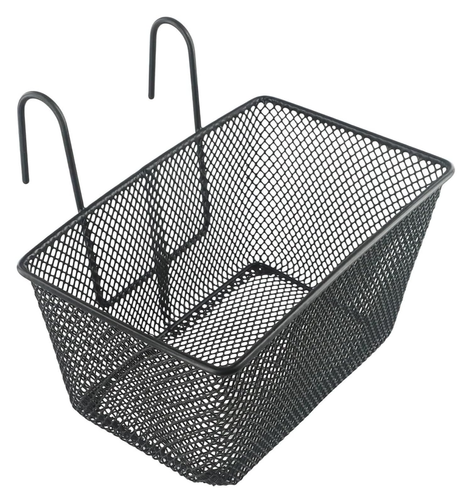 Panier à vélo en Maille métallique | Maille métallique noire 25x17x15cm déplacements, pique-nique, loisirs : guidon avant à dégagement rapide