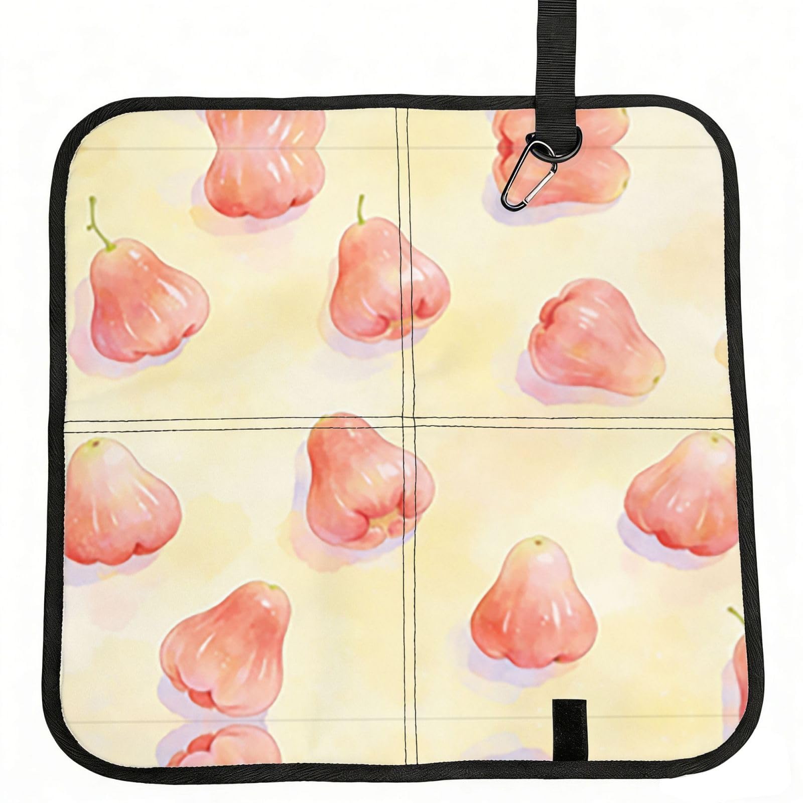 DUYIOKH Blush Fruit Print Foldable Portable Seat Cushion for World Cup Games, Camping and Outdoor Activities