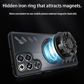 Red Magic 11 Pro用ケース + 1強化ガラス付き 冷却スマホケース 落下防止 衝撃吸収 摩擦耐性 耐衝撃保護ケース カバー レッドマジック 11 Pro+用 クリアブラック
