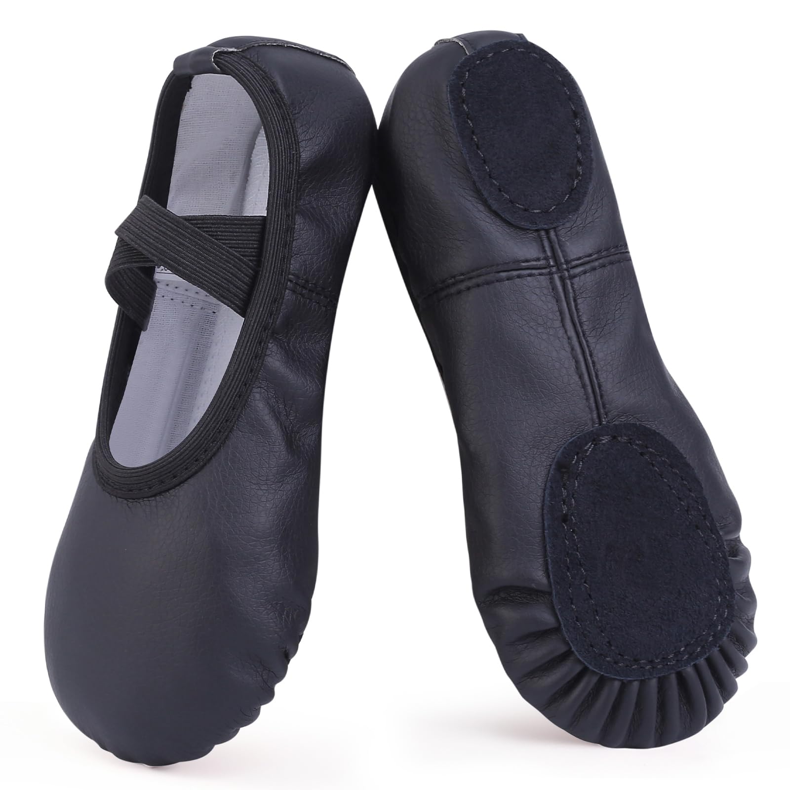 Ulicox Ballettschuhe Mädchen Ballettschläppchen aus PU Leder Gymnastikschuhe Tanzschuhe mit Geteilte Ledersohle für Kinder und Erwachsene