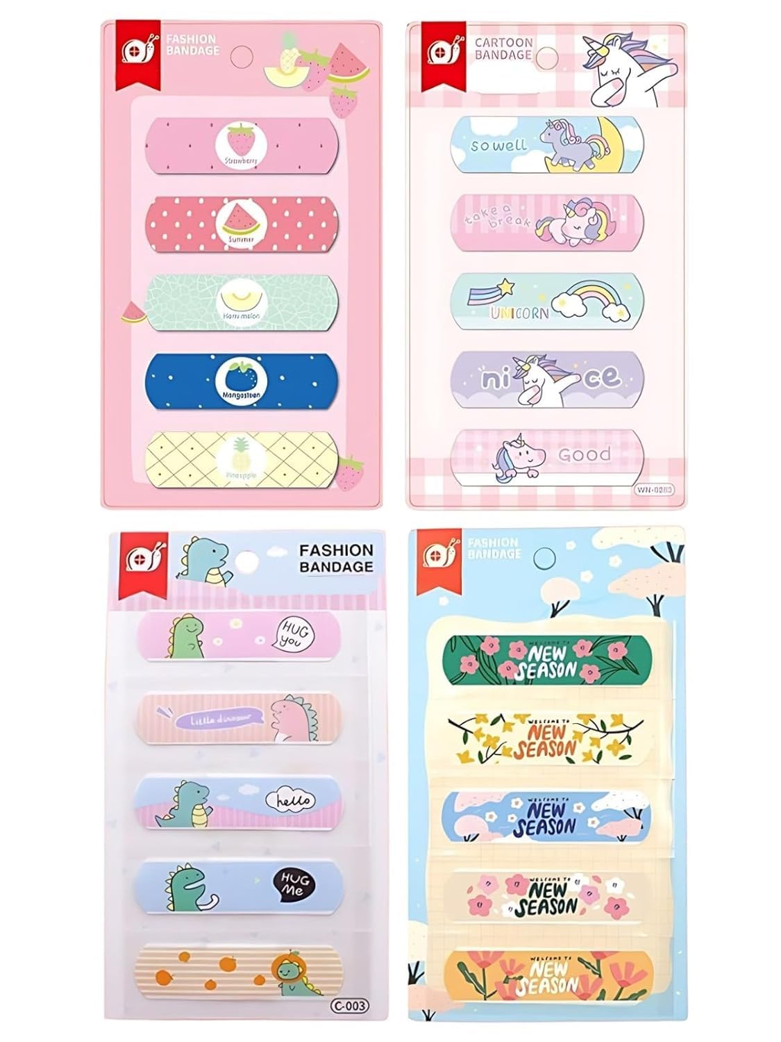 Jaravik Cartoon Bandages for Kids 20Pcs – Waterproof Breathable Adhesive Band Aids with Cute Designs – Hypoallergenic, Gentle & Flexible First Aid for Cuts and Scrapes-image-2