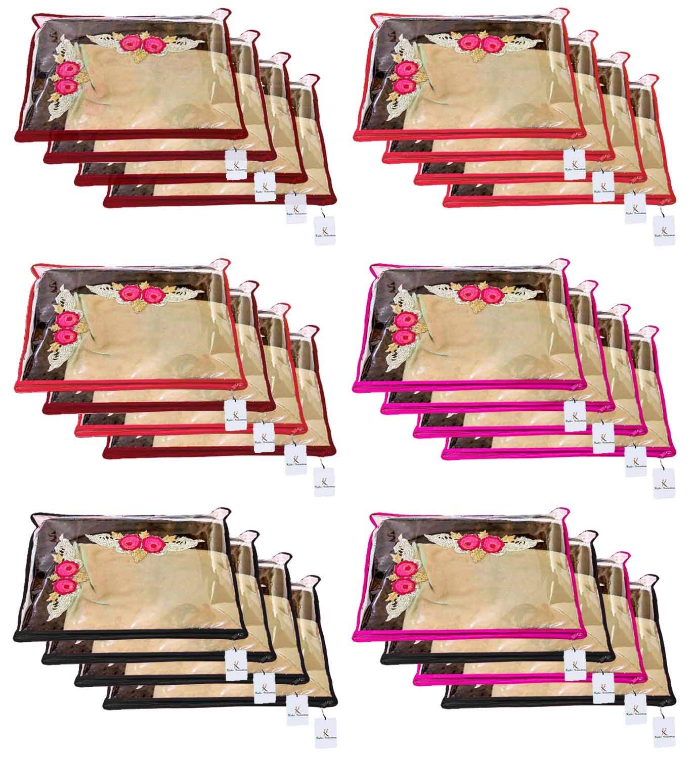 Kuber Industries Single Packing Saree Cover Set of 24 Pcs