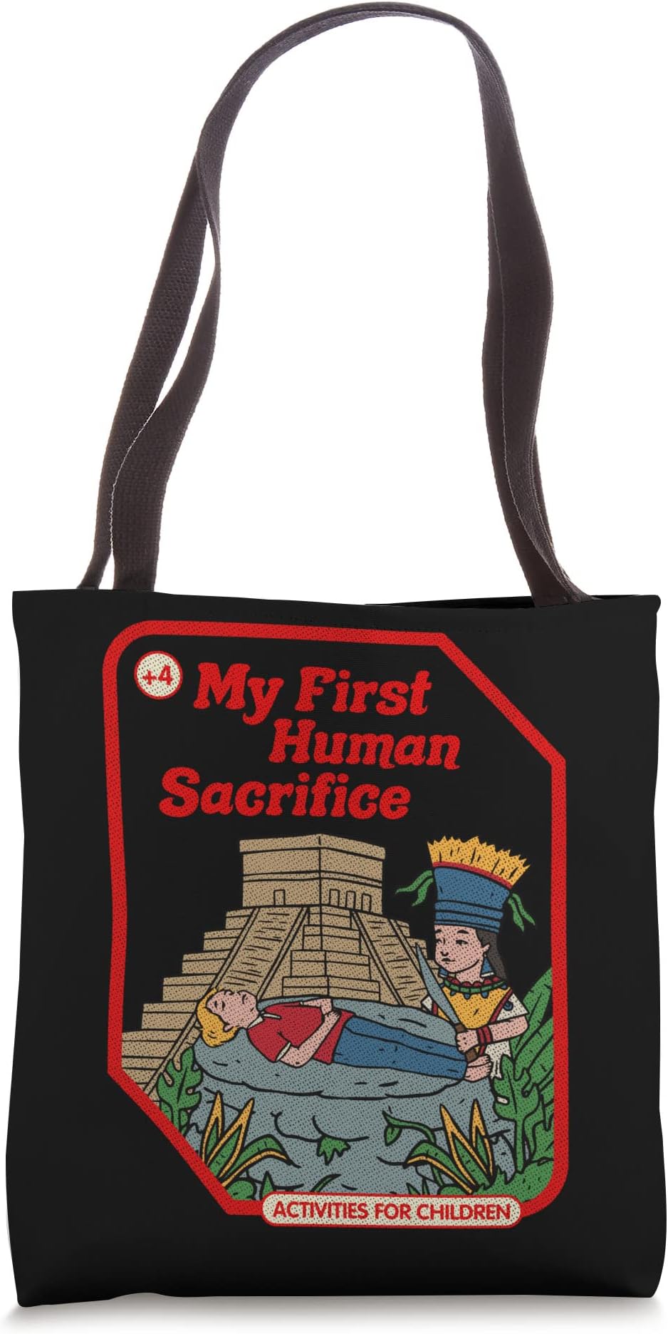 Vintage Horror Childgame by Dark Humor ArtMy First Human Sacrifice Occult Goth Vintage Childgame Tote Bag