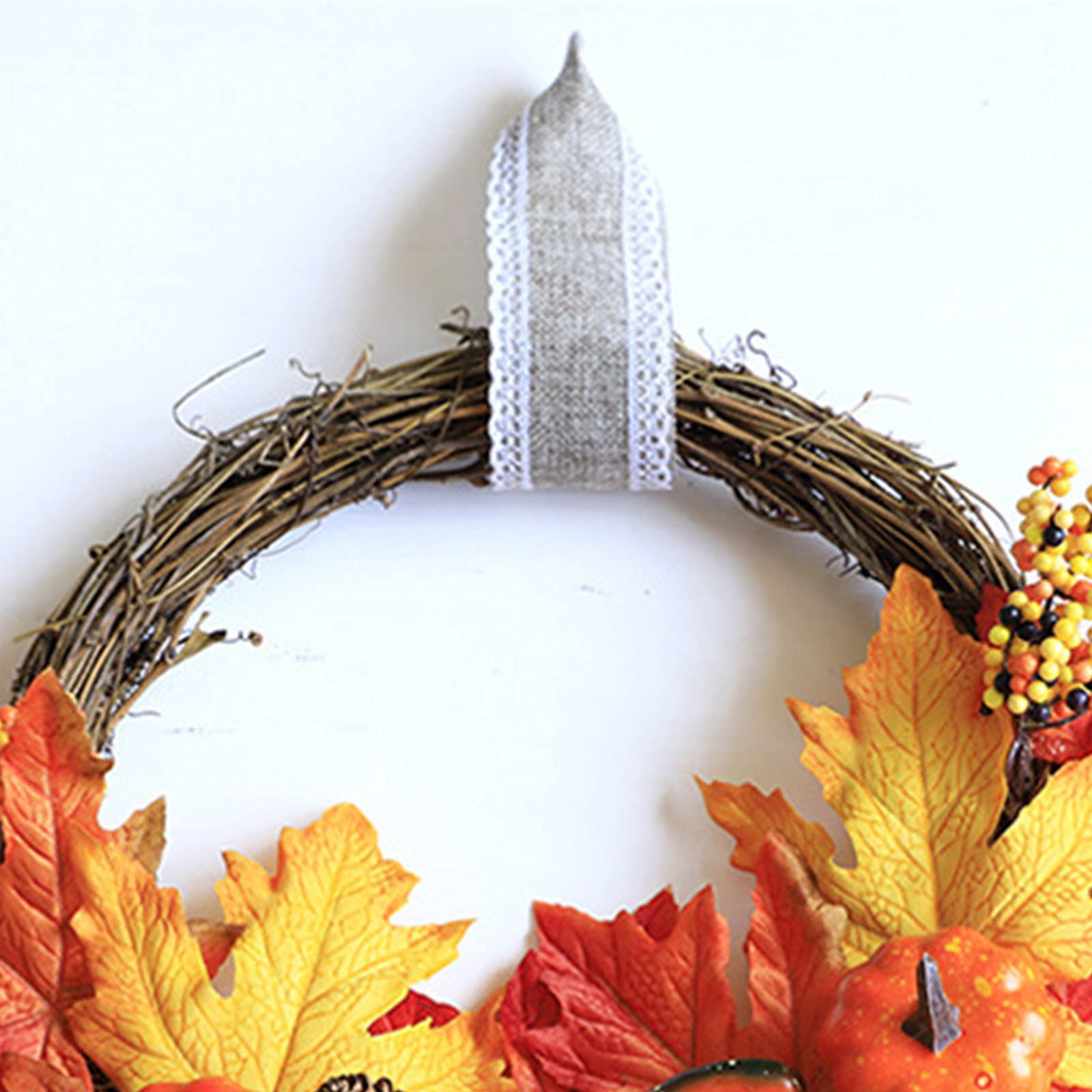 Corona d'acero artificiale, Ghirlanda Autunnale Artificiale, Corona d'acero di Bacche, Decorazione finestre, per Il Ringraziamento Autunnale, Matrimonio, Halloween e Natale (30 cm/11,81 Pollici