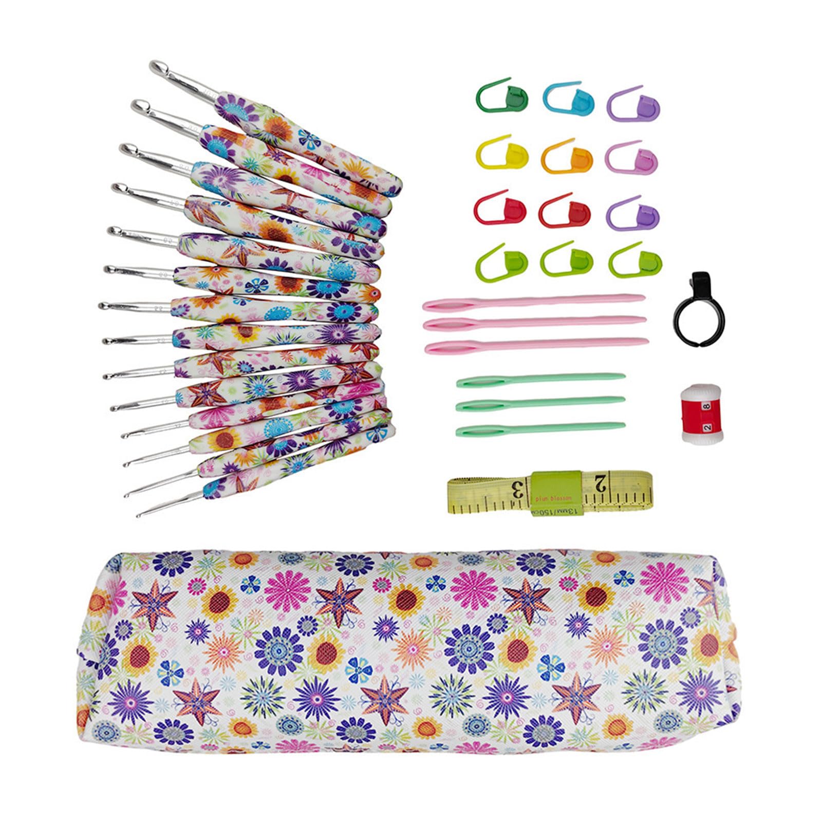 Hooks Set with Case 2mm-10mm Crochet Needle Ergonomical Crochet Hook Knitting Art Tool for Lovers