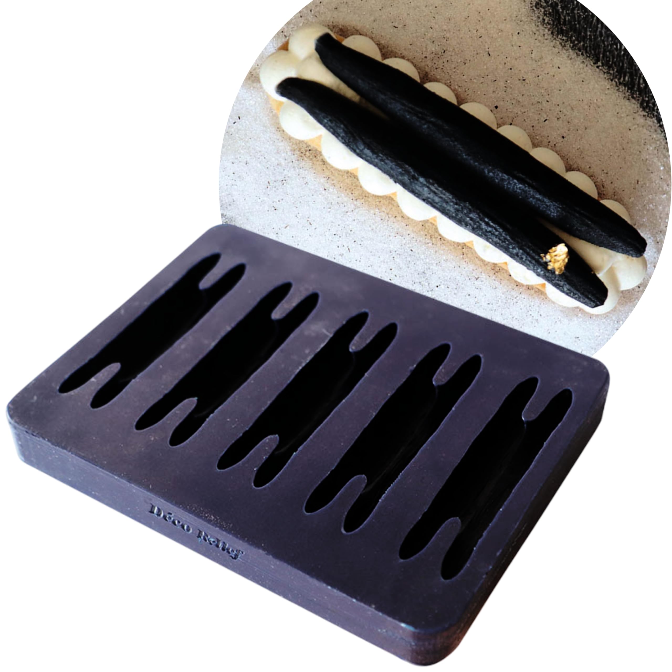 Déco Relief - Silicone Vanilla Pods Mould - Trompe L'Oeil Mould for Pastry - DR268A