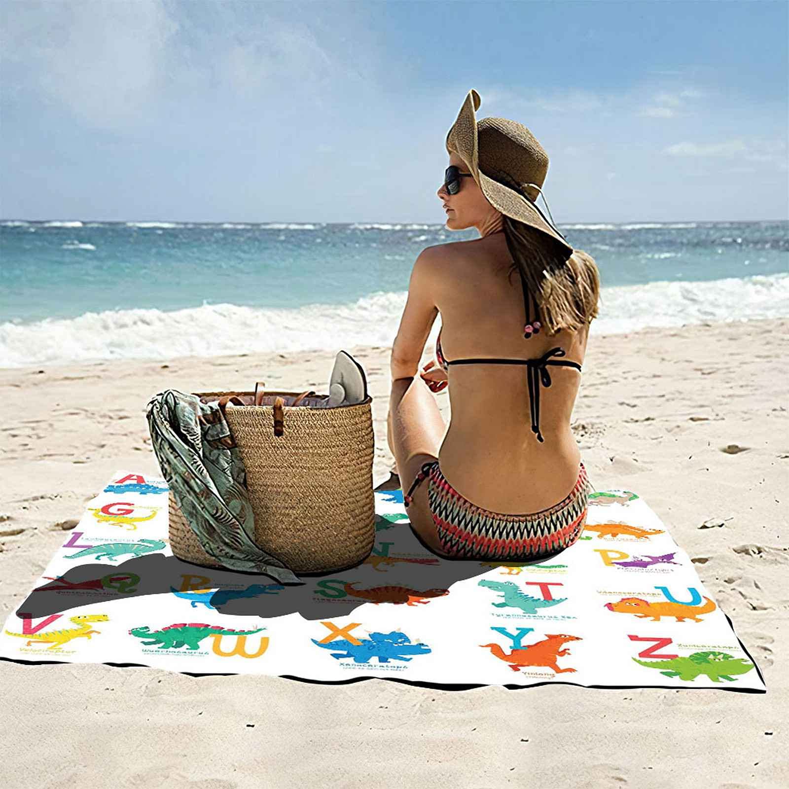 3D Drap De Plage Impression De Dinosaure Serviette De Plage Microfibre Serviette Douce Les Voyages Couverture De Plage pour La Piscine Gym Camping Natation Pique-Niques en Plein 150x200cm