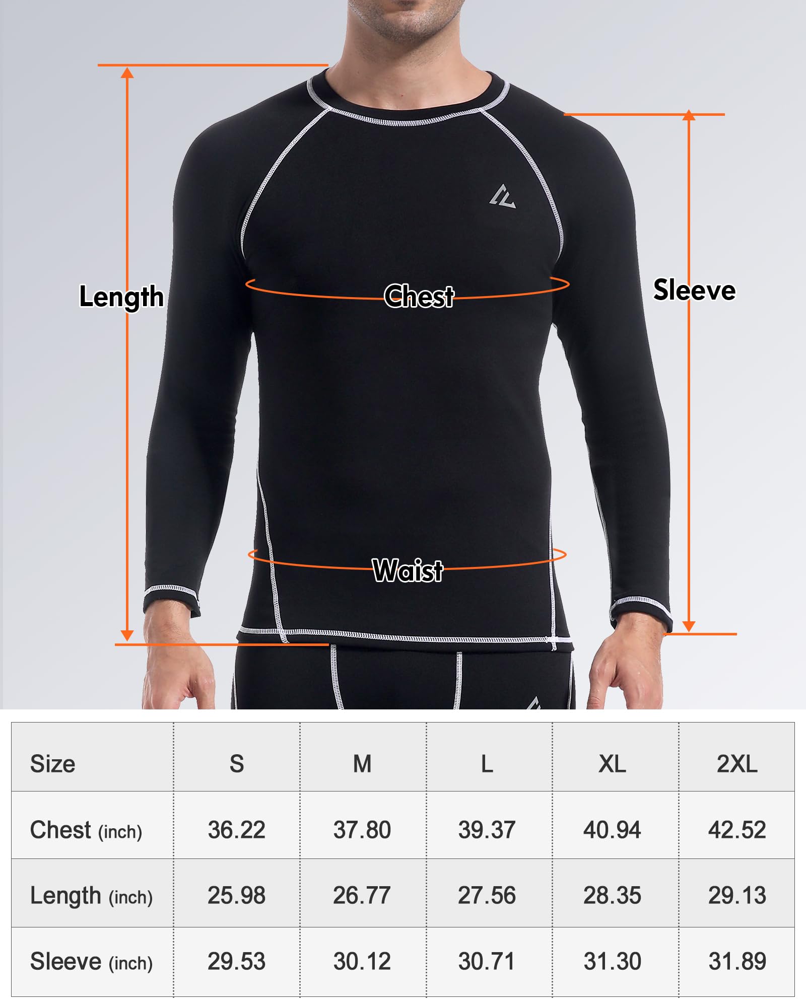 CL convallaria Collant Thermique Homme Pantalon Thermiques Caleçon pour Homme - Manches Longues - Intérieur en Polaire - sous-vêtements Fonctionnels