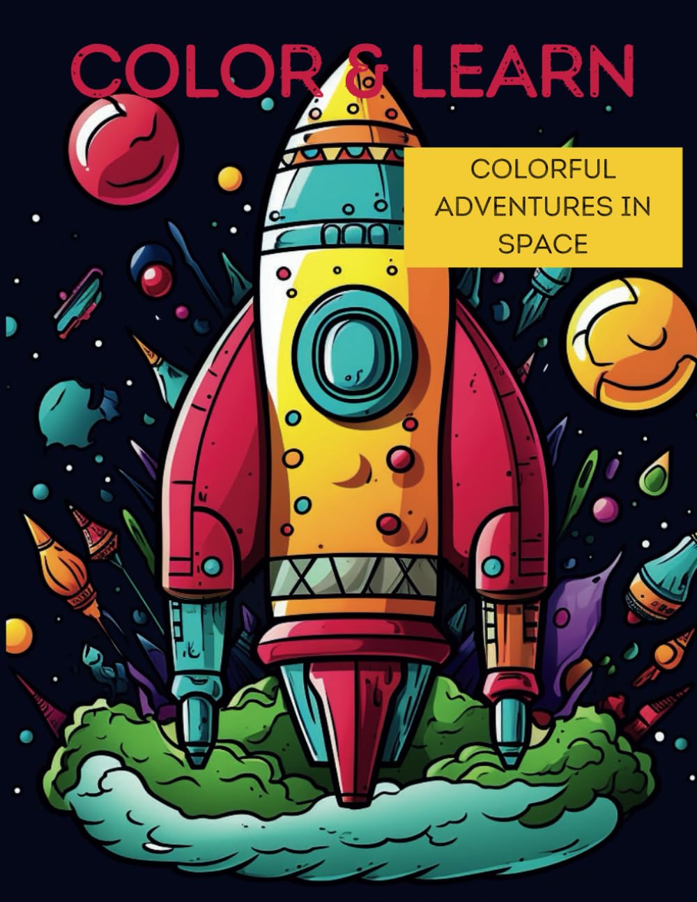 Color & Learn : Colorful Adventures in Space: A Space Adventure Coloring Book for Ages 4-7