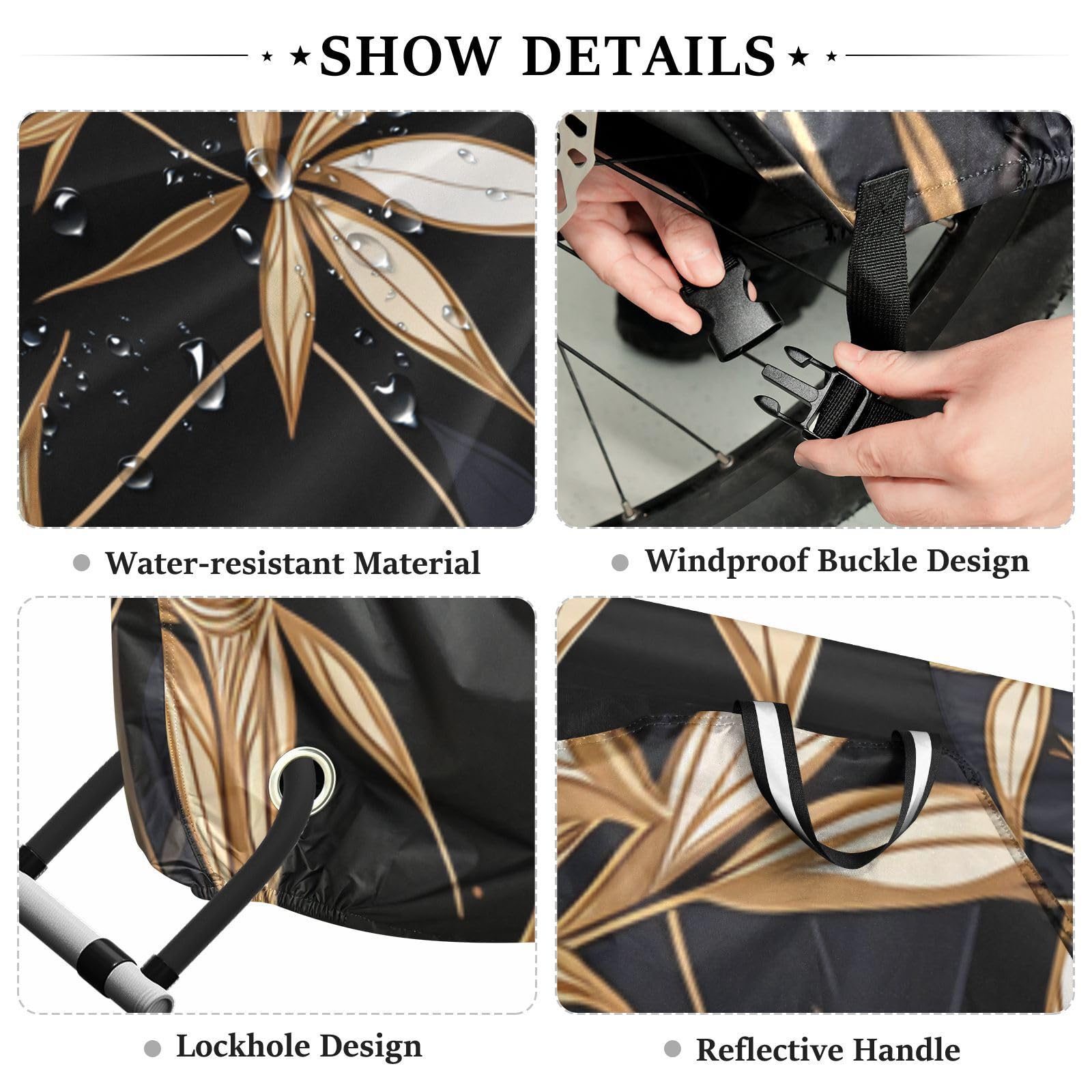 Housse imperméable pour vélo avec trous de verrouillage - Résistante aux UV - Pour intérieur et extérieur - Pour vélo électrique de montagne et route - Convient à la plupart des protections para