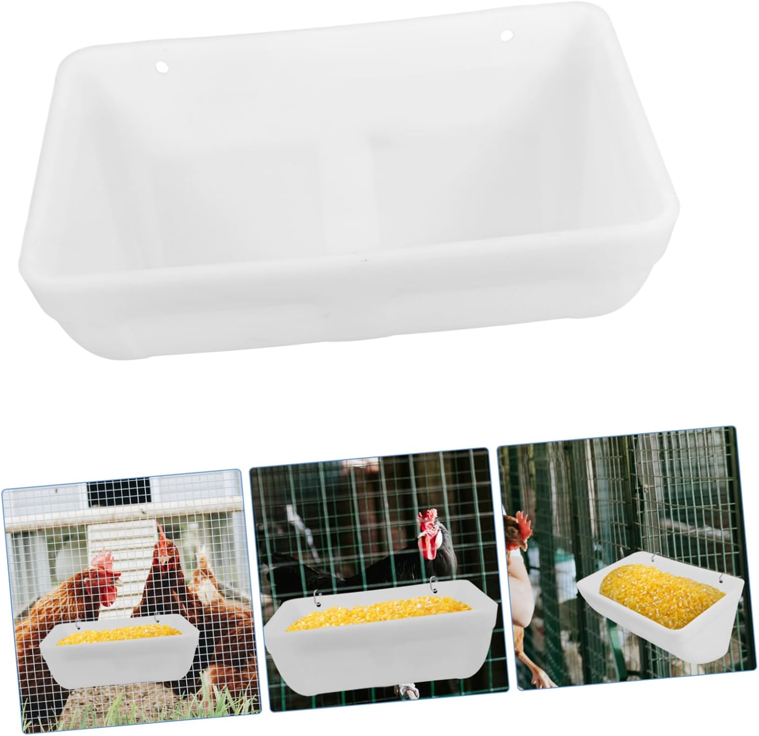 Sosoport 2sets Automatic Chicken Feeder Capacity Spill Poultry Feeding Container for Coop Material Easy Installation for Daily Use