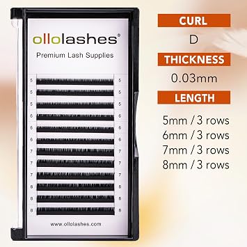 Eyelash Extension D Curl 0.03 Mix5-8mm + Mix8-15mm Super Matte Classic Lash Extensions Professional Supplies for Lash Techs