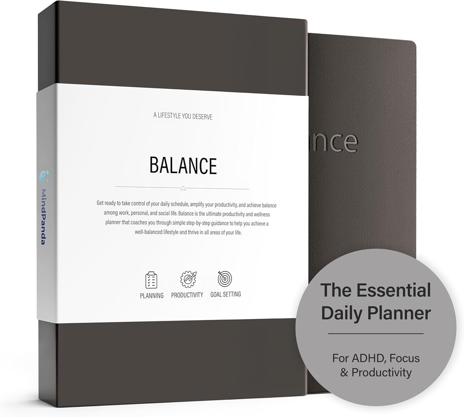 Another great deal on amazon: MindPanda's #1 Focus Planner for a Balanced Life - Productivity Planner for Men - ADHD Planner For Adults - Daily Planner for Full Focus and Achieving Goals. 2