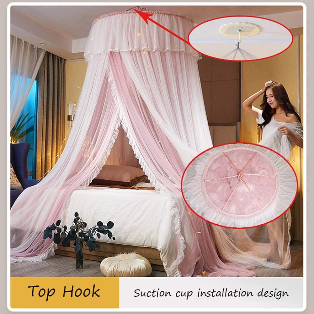 Prinzessinnen-Betthimmel, Spitzennetz, Dekoration, Bett, Hängezelt, rund, Kuppel, Bodenbett, Vorhang für Damen, Schlafzimmer, Bettnetz