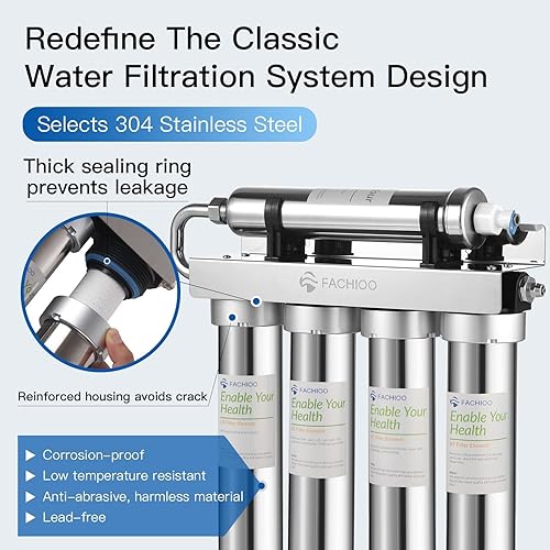 Miniatura 5 de SF - Filtro de repuesto para sistema de filtración de agua debajo del fregadero, resina suavizante y cartucho de algodón PP, reduce la incrustación,