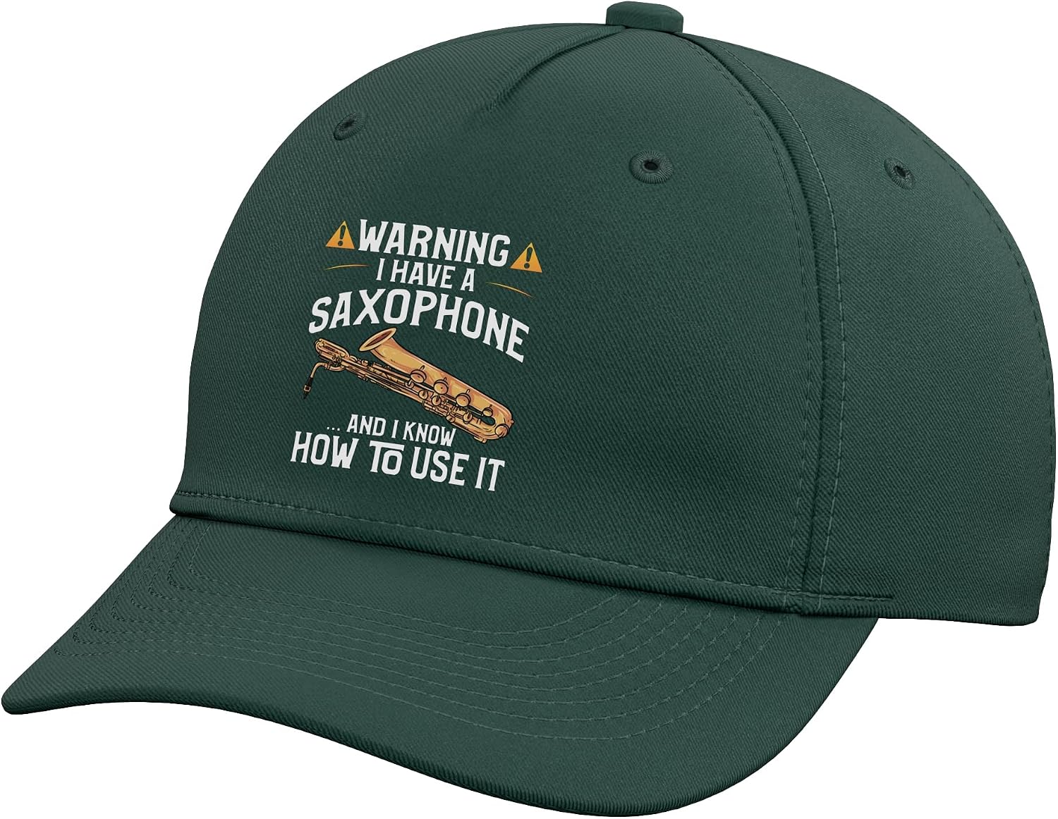 Funny Baritone Saxophone Gift - Warning I Have A Saxophone Adjustable Baseball Hat
