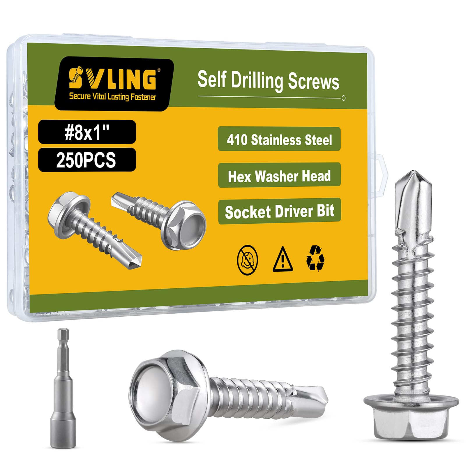 Black Self-Tapping Screws - 121PCS Stainless Steel Kit -28 Black Self-Tapping Screws - 121PCS Stainless Steel Kit -28