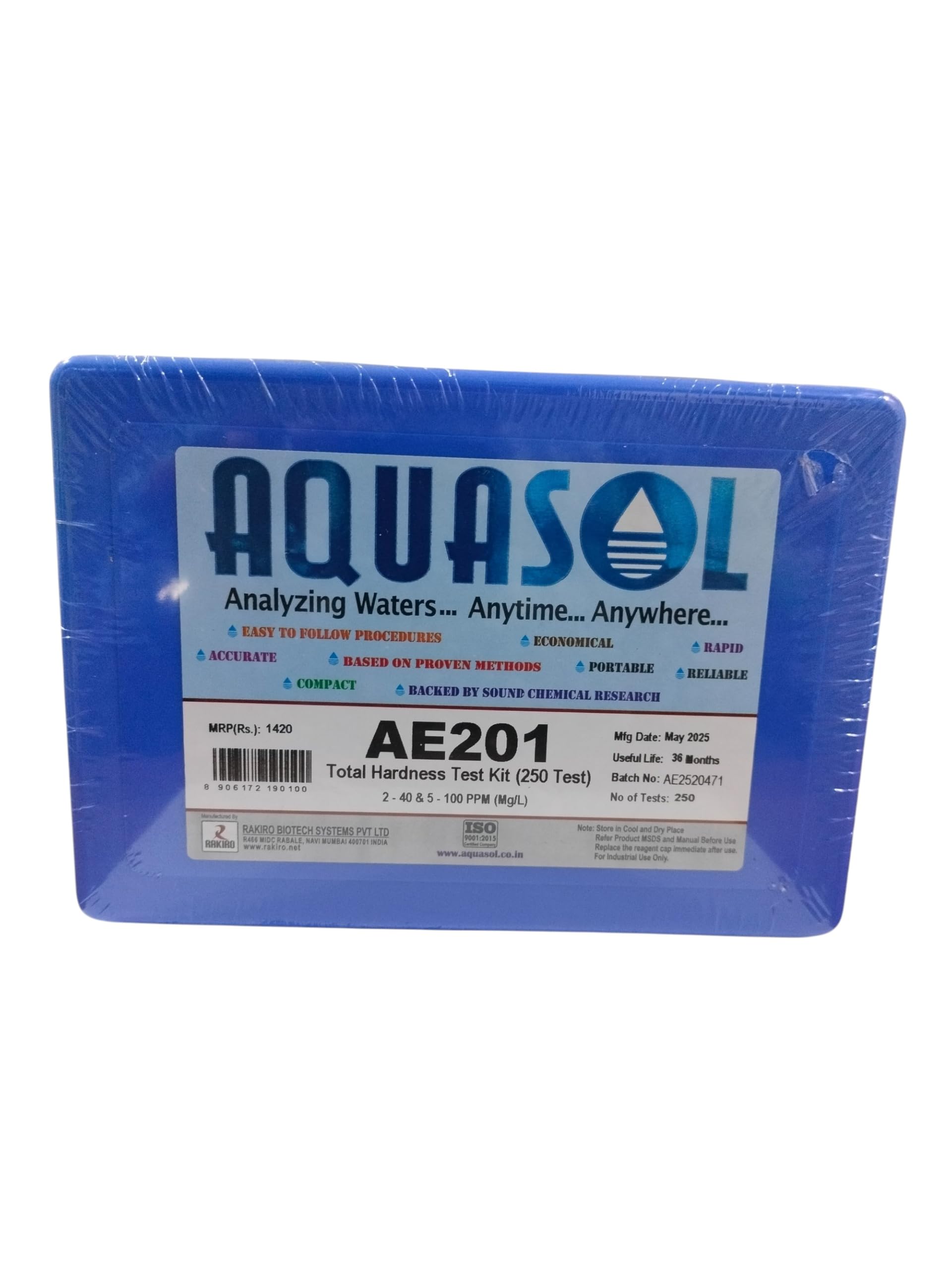 AQUASOL Total Hardness Test Kit AE201 (2–40 & 5–100 PPM) | 250 Accurate Tests | Aquarium, Industrial & Laboratory Water Hardness Testing Kit | Easy-to-Use Water Quality Testing Solution-image-6