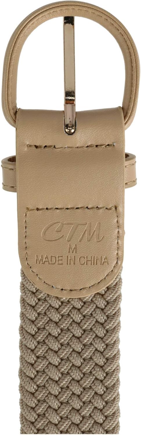 CTM Men's Elastic Braided Belt with Covered Buckle (Big & Tall Available) - Image 3