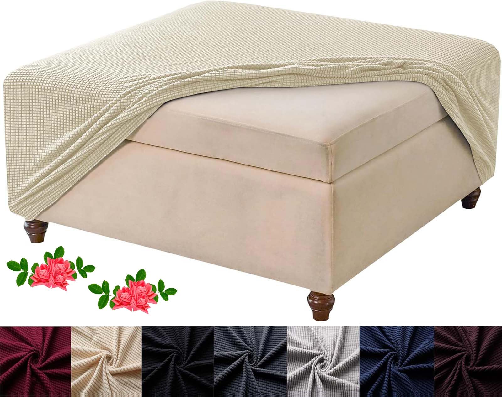 Housse de pouf carrée au design élégant et finitions haut de gamme