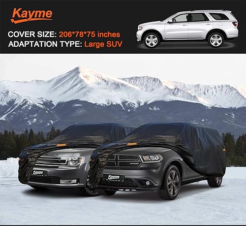 Vista 93 de Kayme - Cubierta impermeable resistente de 6 capas para camioneta, apta para todo clima, protección para exteriores contra lluvia y rayos UV, ajuste