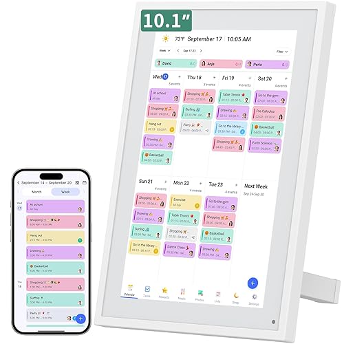 Smart Digital Calendar, 10.1" HD Smart Touch Screen Home Interactive Electron Calender WiFi Planner,Meal Schedule, Duty Chart,Achievement Rewards- Built-in Digital Photo Frame Function