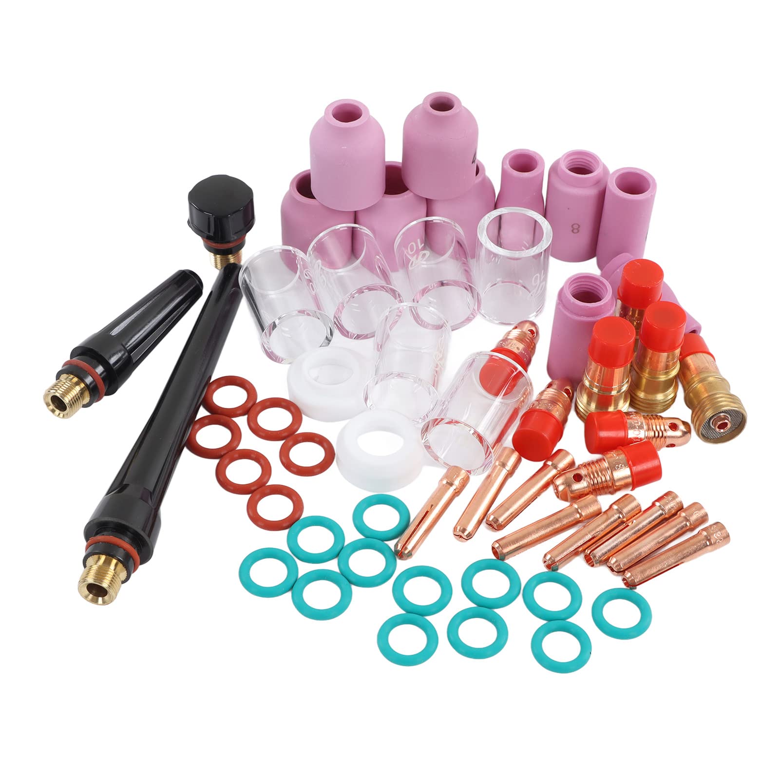 Zestaw do spawania TIG Zestaw akcesoriów Premium Ceramiczne szklane szklane kubek Złącze Elektroda Zacisk Elektroda PTFE Przednia pokrycie dla WP17 WP18 WP26 Pistolet spawalniczy