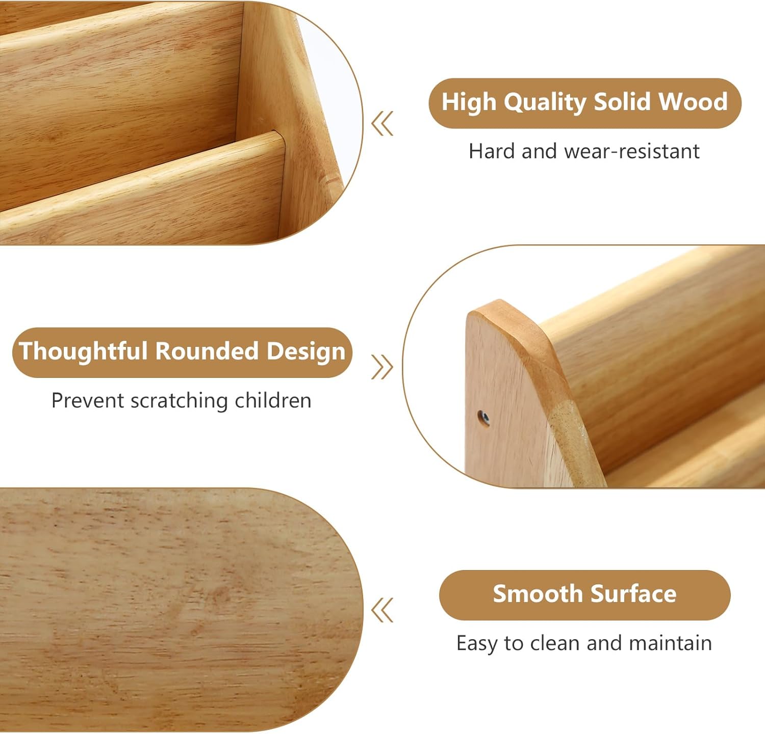 Montessori Bookshelf for Toddler 1-5 Years, Kids Wooden 5-Tier Front Facing Book Display Shelf with Chalkboard for Bedroom,Playroom,Classroom,Book Rack Organizer, Natural - Image 6