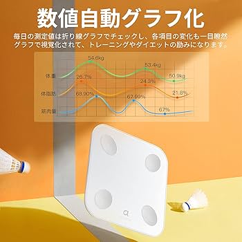 Amazon.co.jp: arboleaf 体重計 スマホ連動 体脂肪計 体組成計