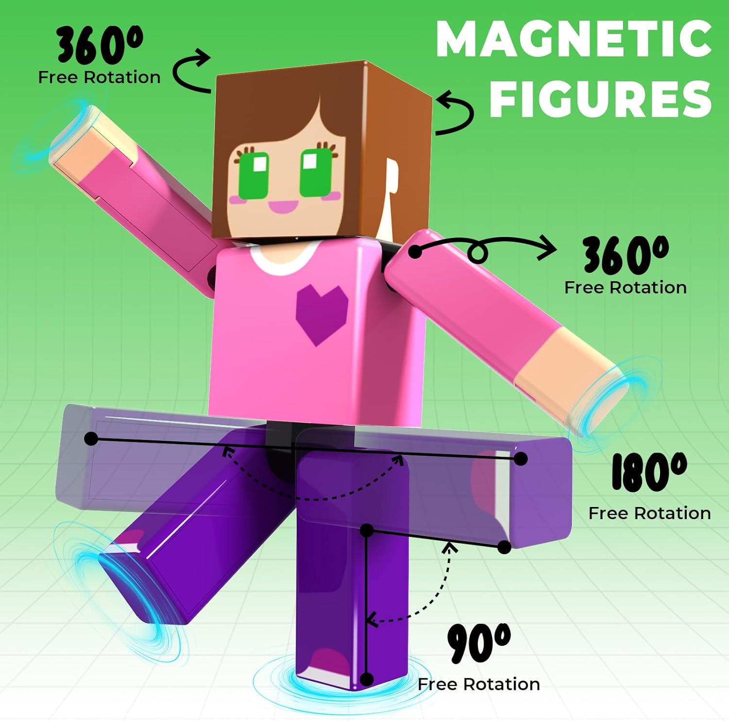 Magnetic Blocks - 164PCS Magnetic Building Blocks Cubes, Magnet Toys for Kids Age 3+, Toy Building Set for Kids, Magnets Stacking Construction Toys Easter Birthday Gifts for Boys Girls Age 4-8, 8-12