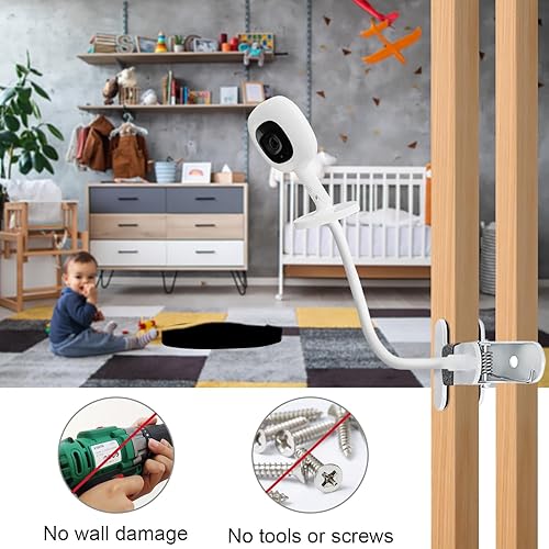 Miniatura 8 de Soporte para monitor de bebé compatible con monitor de bebé inteligente Nanit Pro y soporte flexible, también para cámaras con montaje de tornillo