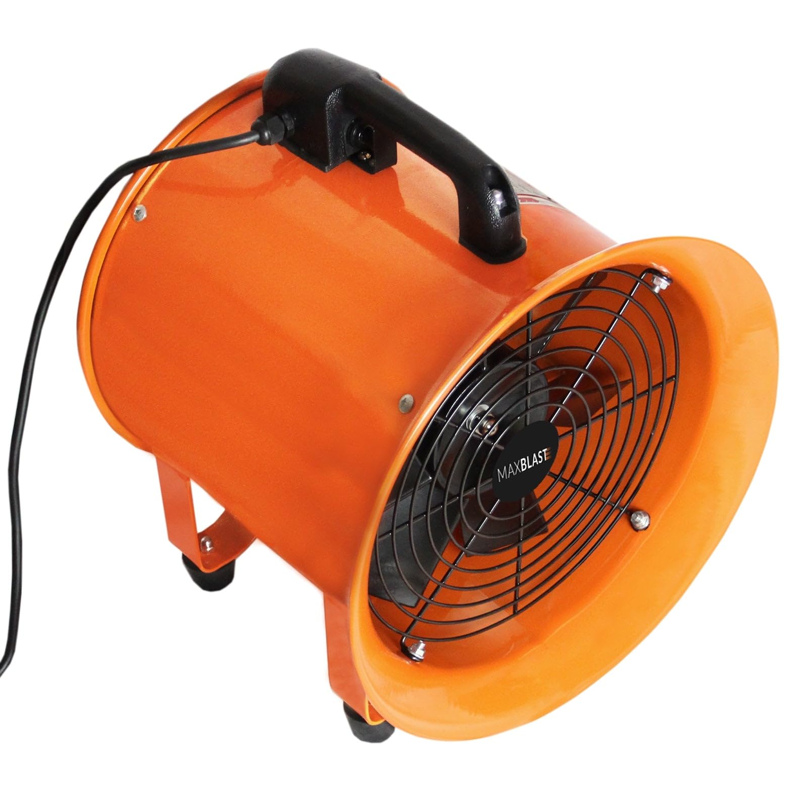 MAXBLAST Extractor de Polvo 350mm Portátil Potencia 320W 110V con Conducto Retráctil 12m Soplador Aire Humos Industrial Aparato Quitar Polvo Ventilador Aspirador Profesional Taller Dust Extractor
