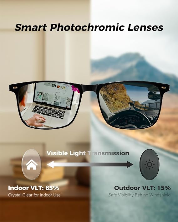 Photochromic Sunglasses Color Changing Glasses for Men